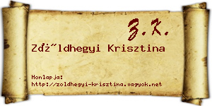 Zöldhegyi Krisztina névjegykártya
